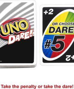 Mattel Games UNO Dare Card Game for Family Night Featuring Challenging and Silly Dares from 3 Different Categories 20 61W A9tHb1L