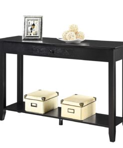 Convenience Concepts American Heritage 1 Drawer Console Table with Shelf, Black 25 61W2b1QAXL