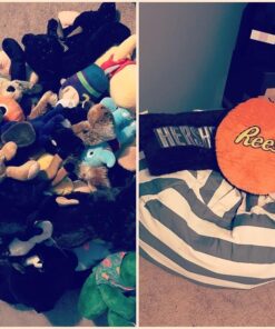 Creative QT Stuff ’n Sit Extra Large 38’’ Bean Bag Storage Cover for Stuffed Animals & Toys – Gray & White Stripe – Toddler & Kids’ Rooms Organizer – Giant Beanbag Great Plush Toy Hammock Alternative Grey/White Striped X-Large 36 61W4GFdPzfL 2