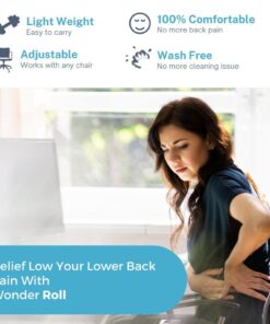 Wonder-Roll Self Inflatable Lumbar Roll Office Chair Back Support Cushion Perfect Lumbar Pillow for Lower Back Support Office Chair Support Back Pillow for Car Driver Seat 16 61W63hNoWfL