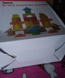 Lewo Large Wooden Blocks Construction Building Toys Set Stacking Bricks Board Games 32 Pieces 42 61W7DxK3pWL