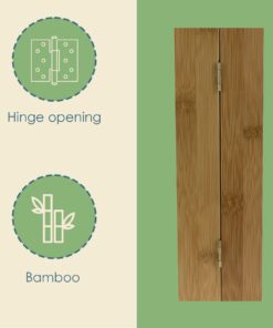 Bamboo Key and Mail Organizer For Wall ( Natural), By Home Basics | Mail Shelf Organizer With 6 Interior Key Hooks | Dual Compartment Small Mail Holder 8.2"x 3.5 "x 10.5 " 10 61W854z7IAL