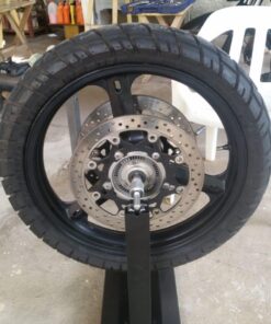 Goplus Motorcycle Bike Wheel Balancer, Rim Tire Balancing Spin Static Truing Stand w/Adjustable Centering Cones, Tire Balancer (16”×8.6”×20”) 25 61W87azhTL