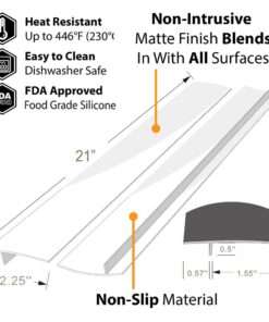 Silicone Stove Counter Gap Cover by Kindga, 21" Easy Clean Gap Filler Sealing Spills Between Kitchen Counter, Appliances,Stovetop, Oven, Washing Machine, Washer, Dryer Set of 2 (White) 21" White 20 61W8kfOzgSL
