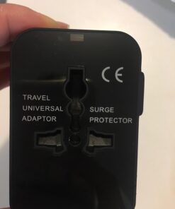 Travel Adapter, JOOMFEEN Worldwide All in One Universal Power Wall Charger AC Power Plug Adapter with Dual USB Charging Ports for USA EU UK AUS Cell Phone Laptop (Black) Black 72 61W9GnToeL