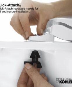 KOHLER K-4639-0 Cachet Quiet Close Toilet Seat, White, Round Non Ready Latch 33 61WA1xSDkhL 1