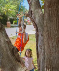 Slackers 8 ft Rope Ladder - Best Outdoor Ninja Warrior Training Equipment For Kids - A Great Addition To Your Backyard Ninjaline Obstacle Course - Rated Ages 5+ 23 61WAH4nbQ3L
