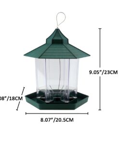 Ogrmar Hanging Gazebo Wild Bird Feeder -Perfect for Garden Decoration and Bird Watching for Bird Lover and Kids (Green) 26 61WB2hw1DbL