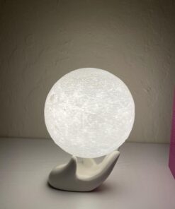 Mydethun Moon Lamp - Home Décor, Mood Lighting with Brightness Control, LED Night Light, Bedroom, Sleep Training Meditation,Birthday Gifts for Kids Women, Ceramic Hand Base, 3.5", White & Yellow 3.5 inch 31 61WCXbkMGCL 1
