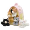 Plush Cat House with Cats - Five (5) Stuffed Animal Cats in Play Kitten House Carrying Case 23 61WDse4QVL