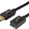 Amazon Basics 2-Pack USB-A 3.0 Extension Cable, 4.8Gbps High-Speed, Male to Female Gold-Plated Connectors, 6 Foot, Black 6 Feet 23 61WEMYhtX2L