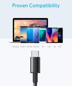 Alternative view of Anker USB C Cable [2-Pack, 3ft], Premium Nylon USB A to Type C Charger Cable Fast Charging for Samsung Galaxy S10 S10+ / Note 9, LG V30 (USB 2.0, Black)