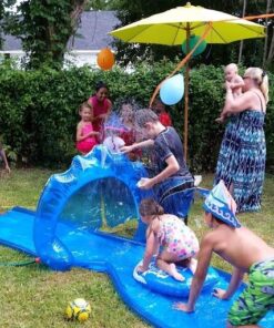 Jilong Outdoor Inflatable 16 Foot Slip and Slide Icebreaker Water Slide with Racing Raft and Water Sprayer for Ages 4 and Up, Blue 19 61WI59J5gQL