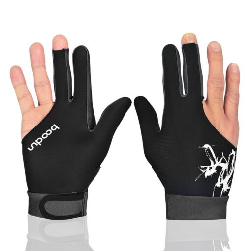 Anser M050912 Man Woman Elastic 3 Fingers Show Gloves for Billiard Shooters Carom Pool Snooker Cue Sport - Wear on The Right or Left Hand 1PCS (Gray, L)