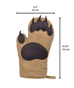 Genuine Fred Bear Hands Oven Mitts - Quality Cotton with Heat Resistant Silicone - Fun & Function Kitchen Gadgets - Funny White Elephant Gift - Great Gift for Home Cooks, Bakers, & Animal Lovers - 24 61WOgnv3eVS