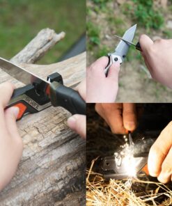 SHARPAL 101N 6-In-1 Pocket Knife Sharpener & Survival Tool, with Fire Starter Ferro Rod, Whistle & Diamond Sharpening Rod, Quickly Repair, Restore and Hone Straight and Serrated Blade 19 61WPcXe3N1L