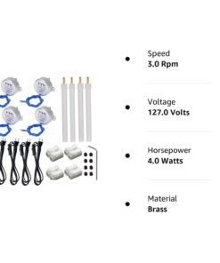 4PCS Turntable motor Synchronous Synchron Motor 50/60Hz AC 100~127V CCW/CW 4W with 7mm Flexible Coupling Connector For Cup Turner,Hand-Made, School Project, Model (2.5-3RPM) 2.5-3RPM 16 61WSa73q4L