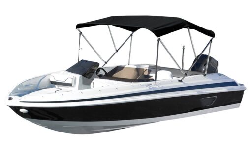 Summerset Elite Bimini Top by Eevelle | 3 Bow Boat Canvas Top | 1" Aluminum Frame and Hardware | Sunlight Protected | 46" Tall (Black, 6'L x 46" H x 85"-90")