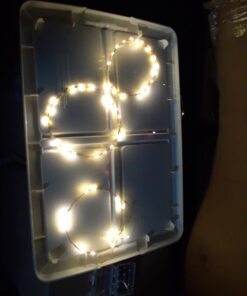 YIHONG 4 Set Fairy Lights Battery Operated - 16.4ft Led Christmas String Lights 8 Modes 50 LED Starry Lights - Copper Wire Firefly Lights for Wedding Birthday Party Christmas Decoration- Warm White 33 61WV20AUkzL