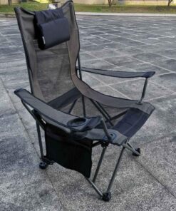 OUTDOOR LIVING SUNTIME Camping Folding Portable Mesh Chair with Removabel Footrest Army Green 50 61WVj3TA7ML