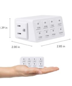 BN-LINK Indoor Countdown Timer with Repeat Function, Heavy Duty Accurate Compact Size for Charger Vacation Security, 3-Prong Grounded Outlet, 15A/1875W ½ HP ETL Listed 22 61WX85TI7WL