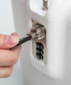 SAFEGO Portable Indoor/Outdoor Lock Box Safe with Key and Combination Access (White) White 40 61WcsGxZZHL