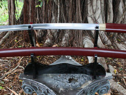 Ace Martial Arts Supply Handmade Japanese Shirasaya Samurai Katana Sharp Sword-Kenshin Burgundy 98 61WfDGuarSL
