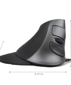 J-Tech Digital Scroll Endurance Wired Mouse Ergonomic Vertical USB Mouse with Adjustable Sensitivity (600/1000/1600 DPI), Removable Palm Rest & Thumb Buttons - Reduces Hand/Wrist Pain (Wired) 33 61Wfg8 g1NL 3