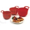 Norpro 1020 , Red, Mixing Bowls, Set of 3, 4.5" x 8.75" x 6.75" / 11.5cm x 22cm x 17cm