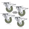 4’’ TPR Heavy Duty Swivel Caster Wheels Lockable Ball Bearing 1200lbs (Set of 4) - Silver Gray with brake 27 61WgyjOAYbL
