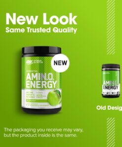 Optimum Nutrition Amino Energy - Pre Workout with Green Tea, BCAA, Amino Acids, Keto Friendly, Green Coffee Extract, Energy Powder - Green Apple, 30 Servings (Packaging May Vary) 30 Servings (Pack of 1) 22 61Wi vqChFL