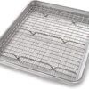 USA Pan Bakeware Quarter Sheet Baking Pan and Bakeable Nonstick Cooling Rack Set, Metal Quarter Sheet Pan & Rack Set