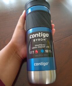 Contigo Byron Vacuum-Insulated Stainless Steel Travel Mug with Leak-Proof Lid, Reusable Coffee Cup or Water Bottle, BPA-Free, Keeps Drinks Hot or Cold for Hours, 20oz, Blue Corn 51 61Wkb7OTKQL