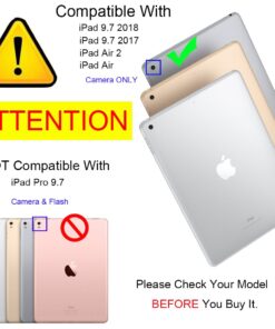 Alternative view of RUBAN Case for iPad 9.7 Inch 2018/2017/iPad Air 2/iPad Air 1 - [Corner Protection] - [Scratch-Resistant] Premium PU Leather Folio Smart Stand Cover w/Auto Sleep/Wake (Black) Black