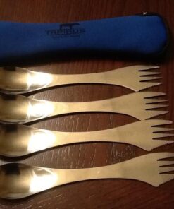 Tapirus 5 Spork Of Steel Utensils Set | Durable & Rust Proof Stainless Steel | Spoon, Fork & Knife Flatware | For Camping, Fishing, Hunting & Outdoor Activities | With Bottle Opener & Carrying Case 44 61Wp2OevyfL
