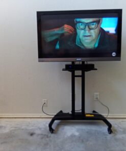 PERLESMITH Rolling/Mobile TV Cart with Wheels for 32-82 Inch LCD LED 4K Flat Screen TVs - TV Floor Stand with Shelf Holds Up to 100 lbs, Height Adjustable Trolley Max VESA 600x400mm- PSTVMC05 31 61WpGkk BSL