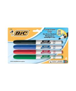 BIC GDEP41-Ast Great Erase Low Odor Dry Erase Markers, Fine Point, Assorted, 4 Dry Erase Markers 4 Count 4 61Wr zDYmL