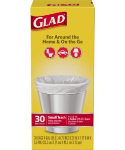 Glad Small Trash Bags - 4 Gallon White Trash Bag - 30 Count 30 bags 13 61WsHLAS5OL