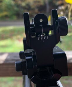 Feyachi Flip Up Iron Sight Front Rear Sight Compatible for Picatinny Rail and Weaver Rail of Rifle, Foldable Sights Black 66 61Wsdok2C5L