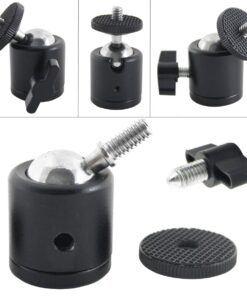 EXMAX 360 Degree Aluminum Alloy Body Rotating Swivel Mini Tripod Ball Head with 1/4" Screw Thread Base Mount for Lighter DSLR Camera Camcorder LED Light Bracket Hiking HTC Vive (Black) Black 22 61WtkVfHOTL