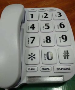 Big Button Phone for Elderly - Amplified Corded Phone for Hearing Impaired Aid Landline Telephones with Speakerphone for Seniors Elderly Phone for Low Vision Home Phones with Large Key(White) 22 61WudjQYBL