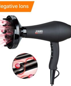 JINRI Infrared Professional Salon Hair Dryer Ionic Hair Dryer with Diffuser & Concentrator Attachments for Curly Hair, Black (Large) 29 61WunHssLL 4