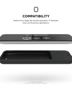 elago R2 Slim Case Compatible with Apple TV Siri Remote 1st Generation (Black) - Slim Design, Scratch-Free Silicone, Shock Absorption, Full Access Black 35 61WvfTHLqTL