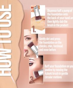 Flat Top Kabuki Foundation Brush - Premium Makeup Face Brush For Liquid, Cream, Powder - Blending, Buffing, Stippling Brush - Pro Quality Synthetic Dense Bristles Pink 26 61Ww9vJHIiL