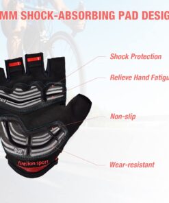 FIRELION Bike Gloves for Men/Women Cycling,Cycling Gloves for Outdoor MTB DH Road Racing,Full Finger Half Finger Padded Bicycle Protective Gloves,Non-Slip Shock-Absorbing Touchscreen Riding Gloves Medium Red 11 61Wy8NfOErL