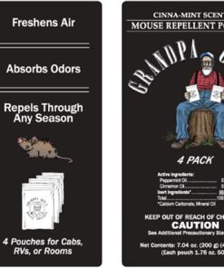 Grandpa Gus's Extra-Strength Mouse Repellent Pouches, Cinnamon/Peppermint Oils Repel Mice from Nesting & Freshen Air in Car/RV/Boat/Garage/Shed/Cabin (Pack of 16) 1.76 Ounce (Pack of 16) 11 61WzdRnlo1S