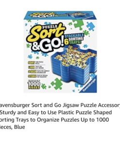 Ravensburger Sort and Go Jigsaw Puzzle Accessory - Sturdy and Easy to Use Plastic Puzzle Shaped Sorting Trays to Organize Puzzles Up to 1000 Pieces, Blue 48 61Wzt99I7L