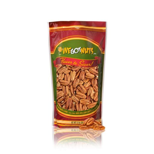 We Got Nuts Unsalted Raw Pecans for Cooking, Baking & Snacking, Vegan Protein, Keto Snack, Gluten Free, Kosher Certified (5 Pounds) Nutty 5 Pound (Pack of 1)