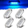 Partsam 4pcs 3" Blue LED Oblong Courtesy Light Marine Boat Deck Transom Stern Light for Yacht Pontoon Fishing Boat Kayak Sailboat, Sealed Boat Cabin Lights, 12V, Clear Lens, Surface Mount 38 61X0zvx40HL