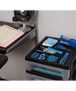 IRIS USA, Inc 116827 Mini Chests,4-Drawer,12-1/16-Inch x14-1/4-Inch x26-7/16-Inch ,Clear/Black 28 61X1PU476S